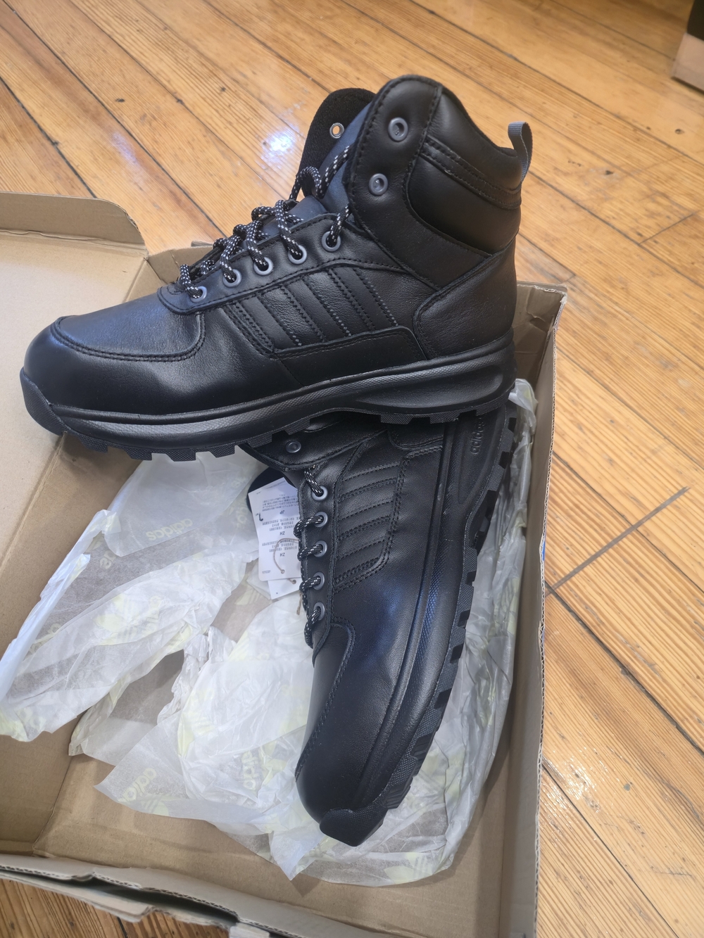 adidas Men's Black Leather Hiking Boots